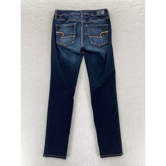 American Eagle Skinny Jeans Women's 4 Short Black Stretch Denim Low Rise Pants - Picture 13 of 13